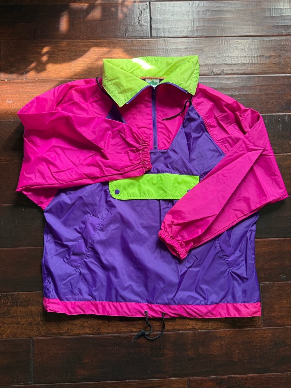 Vintage 1989–90s Cypress Creek Neon Colourblock Windbreaker XL Anorak